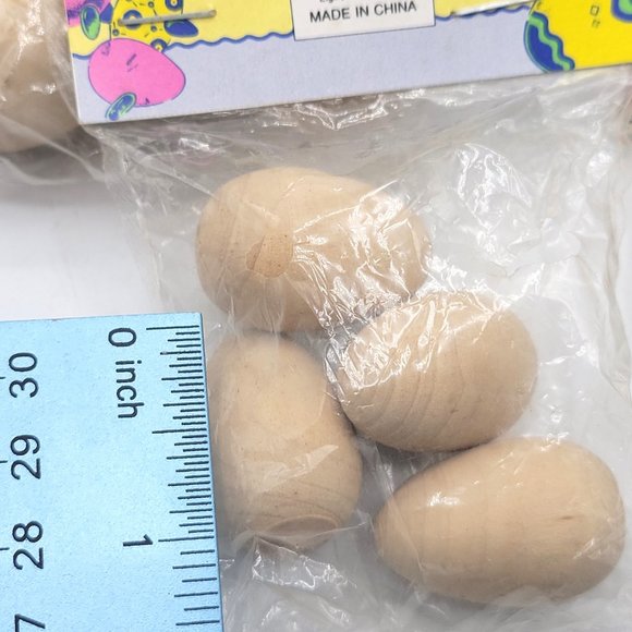 LeeWards Vintage Wooden Craft Easter Wood Eggs New Old Stock Original Package - Picture 5 of 7